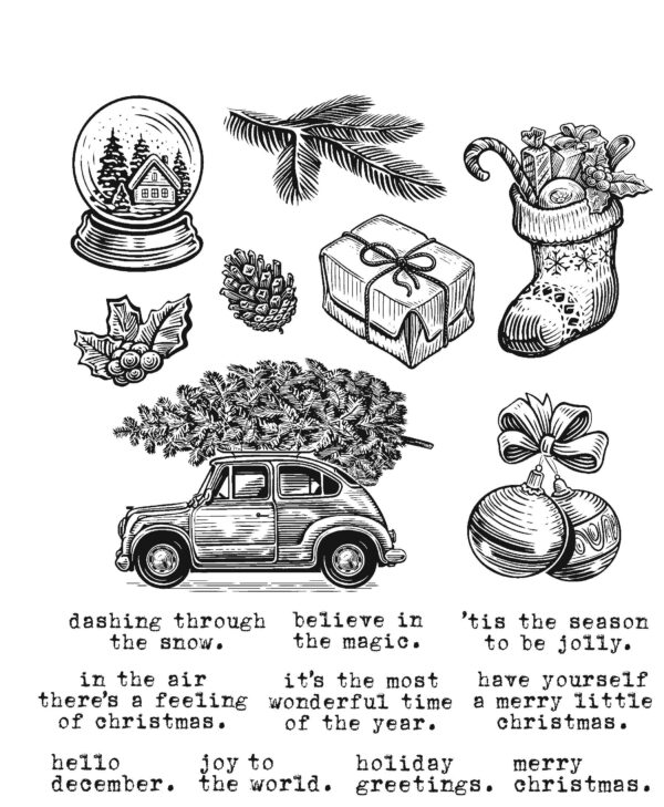 Tim Holtz® Stampers Anonymous Cling Mount Sets -- Home for Christmas CMS498