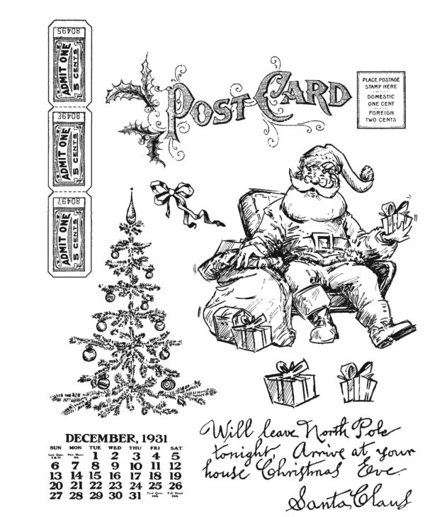 Tim Holtz® Stampers Anonymous Cling Mount Sets -- Santa Visit CMS500