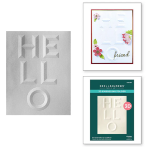 Beveled Hello A2 Cardfront 3D Embossing Folder
