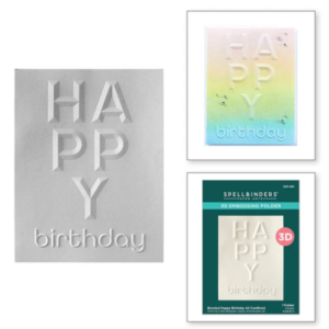 Beveled Happy Birthday A2 Cardfront 3D Embossing Folder