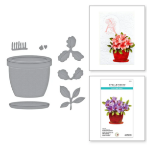 Azalea and Garden Pot with Ladybugs Etched Dies