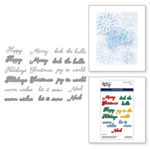 Handwritten Holiday Sentiments Etched Dies