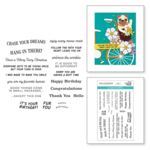 Cats and Pugs Sentiments Clear Stamp Set