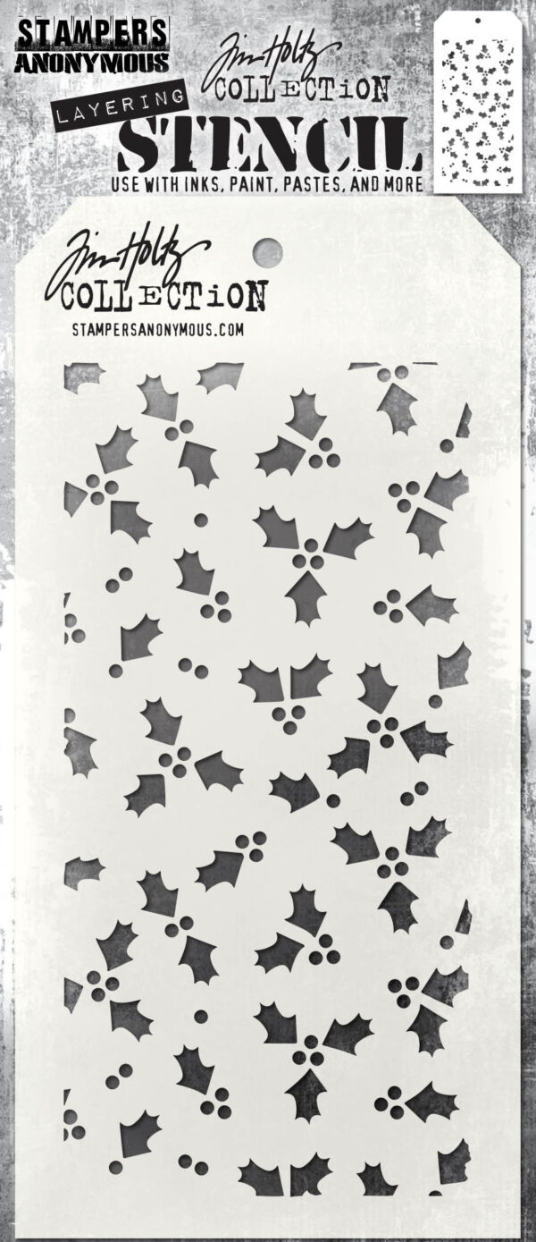 Tim Holtz® Stampers Anonymous Layering Stencils -- Tiny Holly THS189