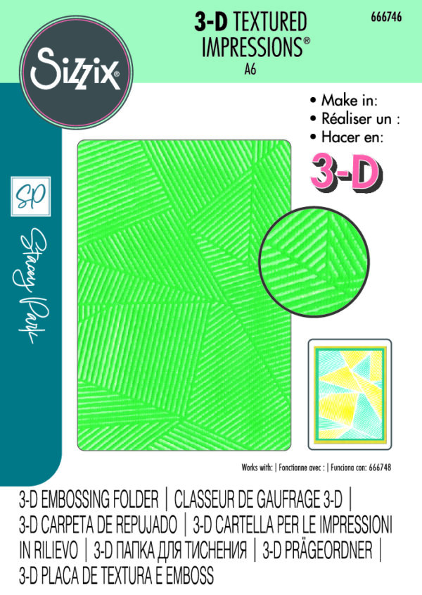 Sizzix 3-D Textured Impressions Embossing Folder - Cosmopolitan, Down the Line by Stacey Park