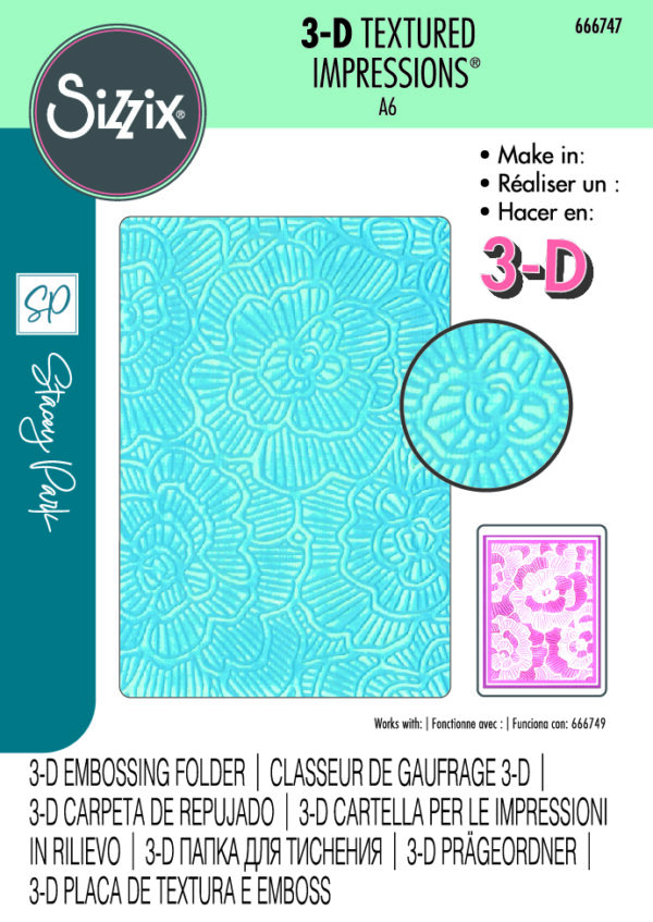 Sizzix 3-D Textured Impressions Embossing Folder - Cosmopolitan, Sunday in the Park by Stacey Park