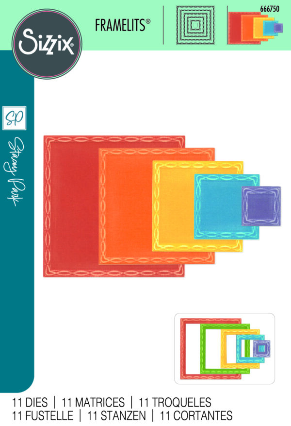 Sizzix Framelits Die Set 11PK - Fanciful, Yvette Interlaced Squares by Stacey Park