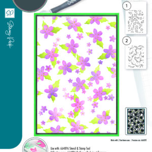 Sizzix A5 Stencil 2PK - Cosmopolitan, Petals Adornment by Stacey Park