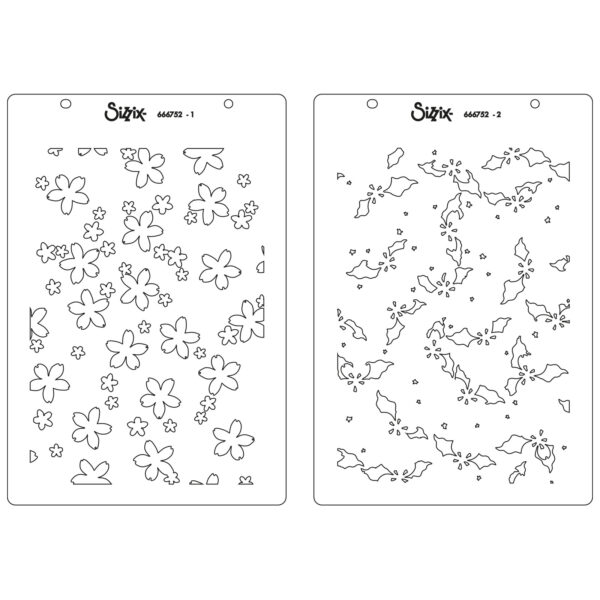 Sizzix A5 Stencil 2PK - Cosmopolitan, Petals Adornment by Stacey Park - Image 3