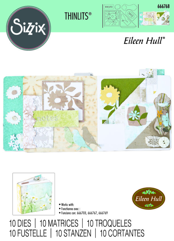 Sizzix Thinlits Die Set 10PK - Floral Pocket and Paperclips by Eileen Hull