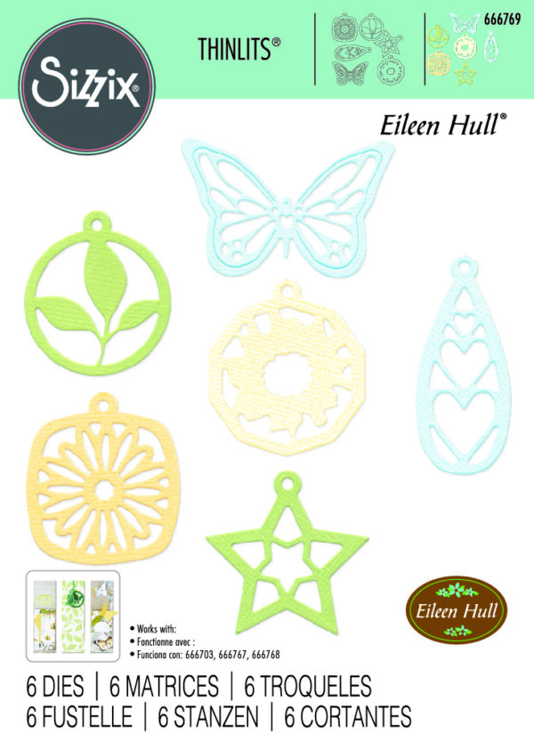 Sizzix Thinlits Die Set 6PK - Charms by Eileen Hull