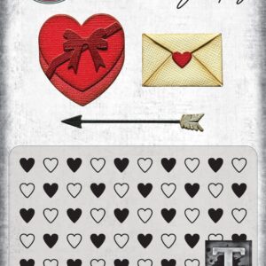 Tim Holtz® Alterations | Sizzix 2D Texture Fades Embossing Folder w/8PK Thinlits Set – Vault Side-Order Love Notes