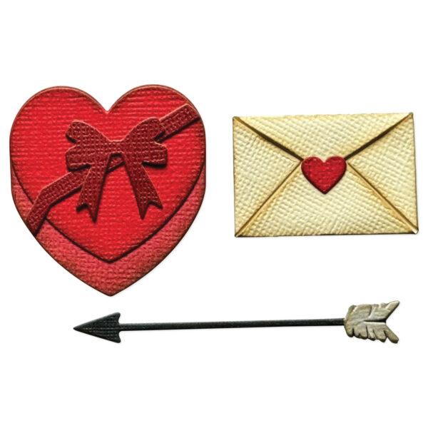 Tim Holtz® Alterations | Sizzix 2D Texture Fades Embossing Folder w/8PK Thinlits Set – Vault Side-Order Love Notes - Image 2