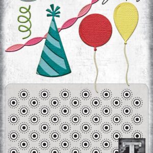 Tim Holtz® Alterations | Sizzix 2D Texture Fades Embossing Folder w/8PK Thinlits Set – Vault Side-Order Celebrate