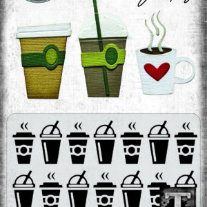 Tim Holtz® Alterations | Sizzix 2D Texture Fades Embossing Folder w/11PK Thinlits Set – Vault Side-Order - Fresh Brewed