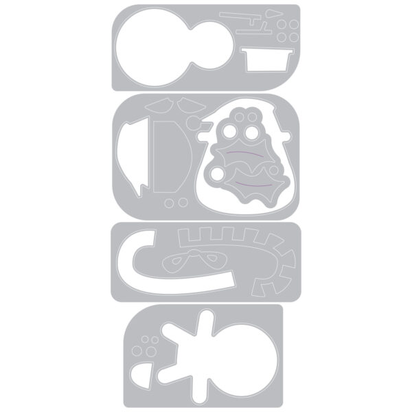 Tim Holtz® Alterations | Sizzix 2D Texture Fades Embossing Folder w/5 PK Thinlits Set - Vault Side-Order Christmas Minis - Image 4