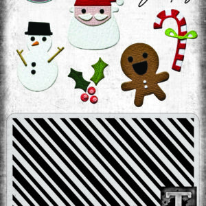 Tim Holtz® Alterations | Sizzix 2D Texture Fades Embossing Folder w/5 PK Thinlits Set - Vault Side-Order Christmas Minis