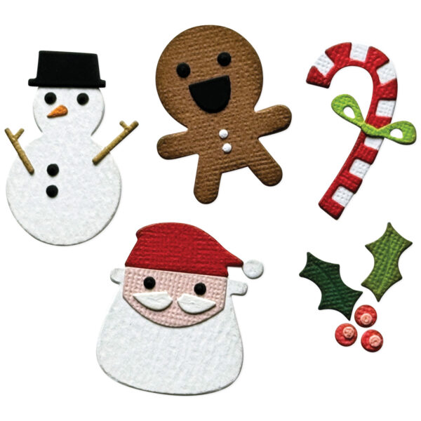 Tim Holtz® Alterations | Sizzix 2D Texture Fades Embossing Folder w/5 PK Thinlits Set - Vault Side-Order Christmas Minis - Image 2