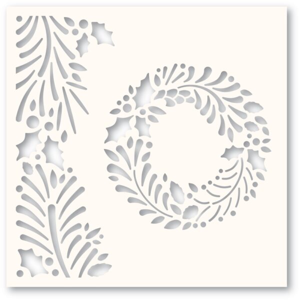 Memory Box Stencil - Holly Wreath 88628