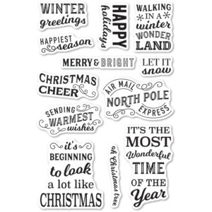 Memory Box Holiday Wishes Clear Stamp Set CL5286