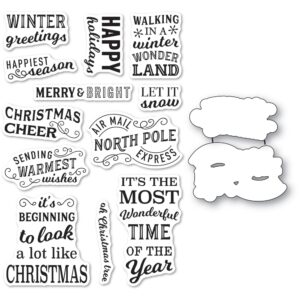 Memory Box Holiday Wishes Clear Stamp & Die Set CL5286D