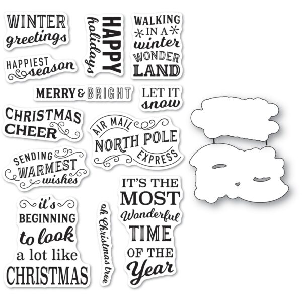 Memory Box Holiday Wishes Clear Stamp & Die Set CL5286D