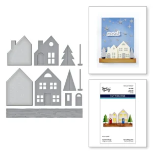 Mantel Village Etched Dies by Simon Hurley