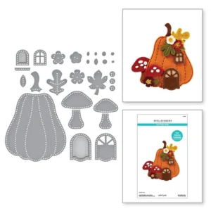 Felt Pumpkin Lane House Etched Dies