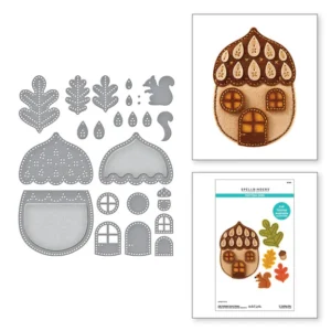 Felt Autumn Acorn House Etched Dies