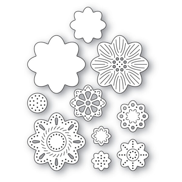 Poppystamps Craft Die – Nordic Flower Heads 2603