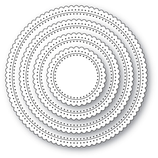 Poppystamps Craft Die – Scallop Pinpoint Rings 2609