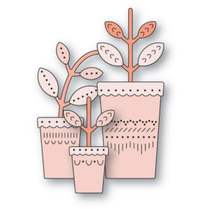 Poppystamps Craft Die – Nordic Flower Pots and Stems 2612
