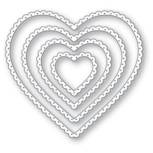 Poppystamps Craft Die – Scallop Pinpoint Hearts 2616