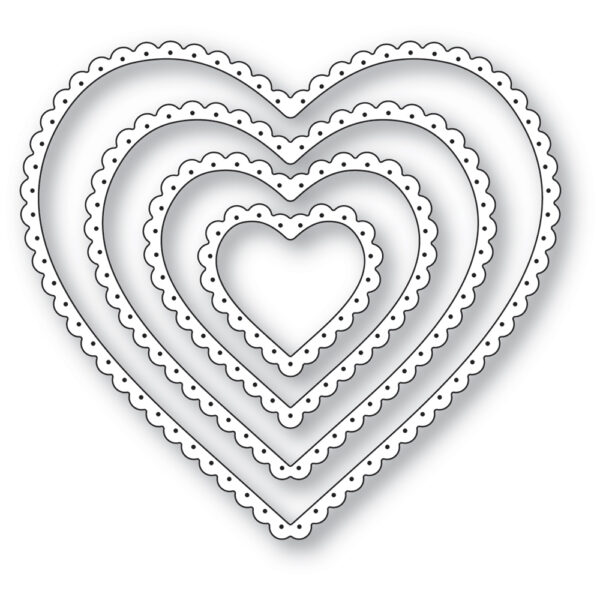 Poppystamps Craft Die – Scallop Pinpoint Hearts 2616