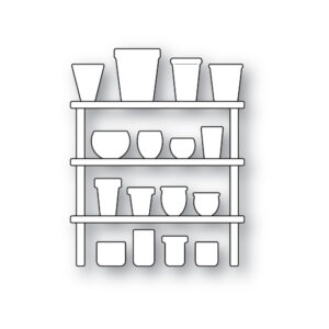 Poppystamps Craft Die – Corner Shoppe Flower Pot Shelves 2617