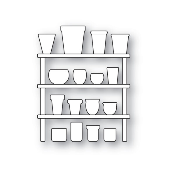 Poppystamps Craft Die – Corner Shoppe Flower Pot Shelves 2617