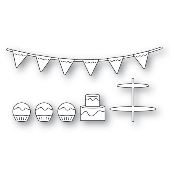 Poppystamps Craft Die – Corner Shoppe Birthday Treats 2618