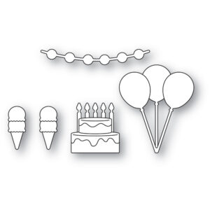 Poppystamps Craft Die – Corner Shoppe Birthday Celebrations 2620