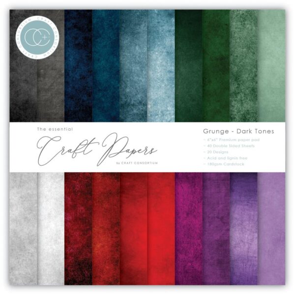 Craft Consortium Double-Sided Paper Pad 6"X6" -- Grunge, Dark Tones