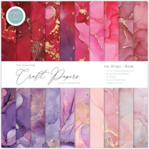 Craft Consortium Double-Sided Paper Pad 12"X12" -- Ink Drops, Rose