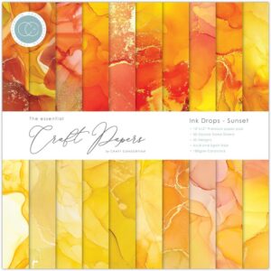 Craft Consortium Double-Sided Paper Pad 12"X12" 30/Pkg -- Ink Drops, Sunset