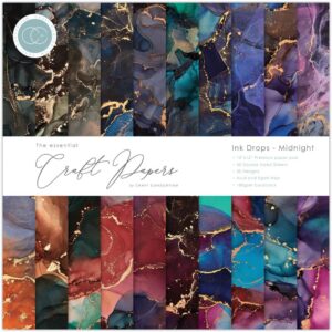 Craft Consortium Double-Sided Paper Pad 12"X12" -- Ink Drops, Midnight