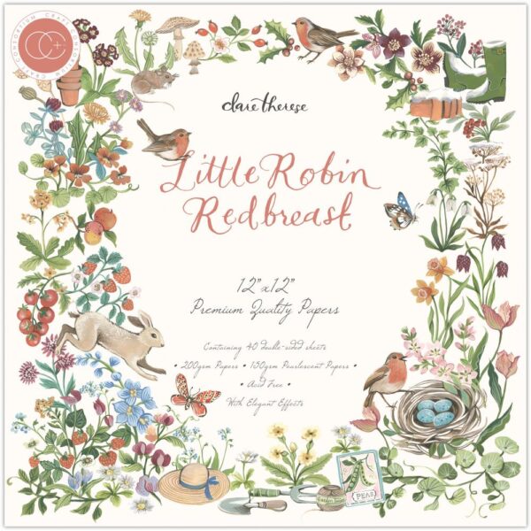 Craft Consortium Double-Sided Paper Pad 12"X12" -- Little Robin Redbreast