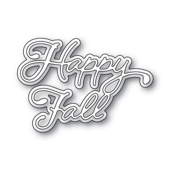 Poppystamps Craft Die – Happy Fall Moonlight Script 2597