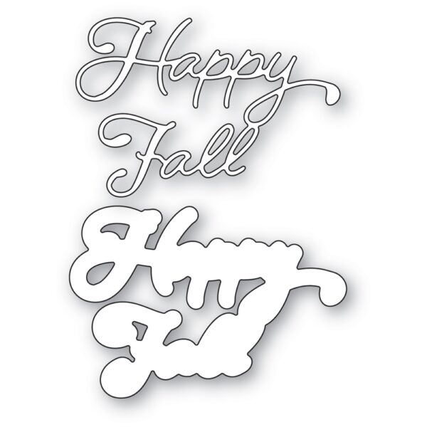 Poppystamps Craft Die – Happy Fall Moonlight Script 2597 - Image 2