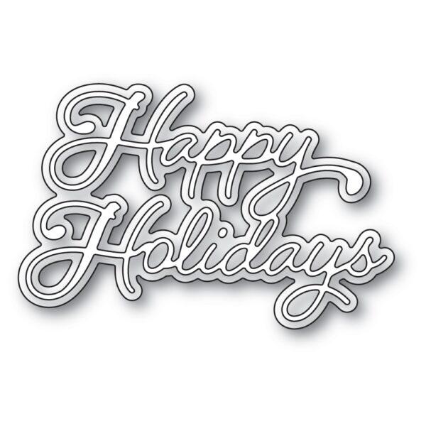 Poppystamps Craft Die – Happy Holidays Moonlight Script 2598