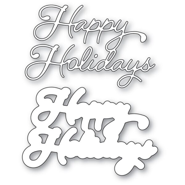 Poppystamps Craft Die – Happy Holidays Moonlight Script 2598 - Image 2