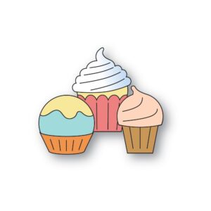 Poppystamps Craft Die – Frosted Cupcake Trio 2678