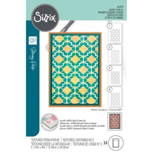 Sizzix A6 Stencil 4PK - Textures from Afar #2 by Stacey Park