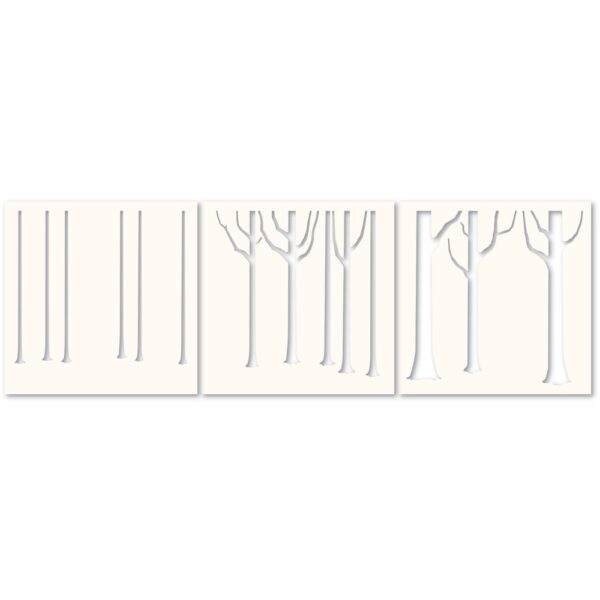 Memory Box Stencil Set -- Narrow Tree Trunks
